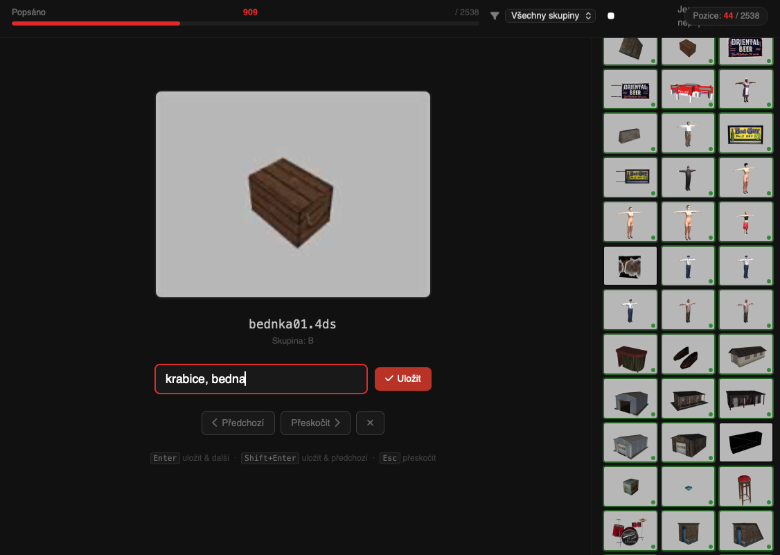 Labely pro modely